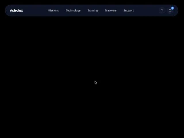 Space Tourism Navigation Header preview