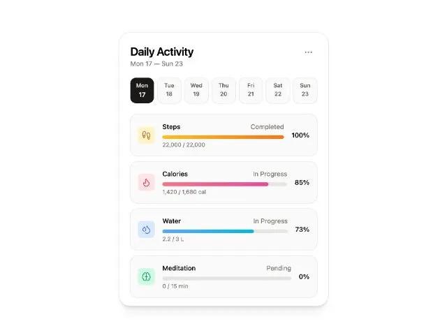 Daily Activity Progress Card preview