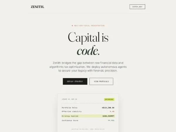 Fintech Hero Section with Animated Ledger Card preview