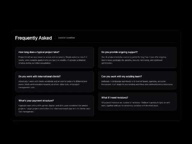 Responsive Tailwind FAQ Section preview