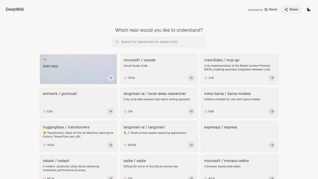 DeepWiki screenshot