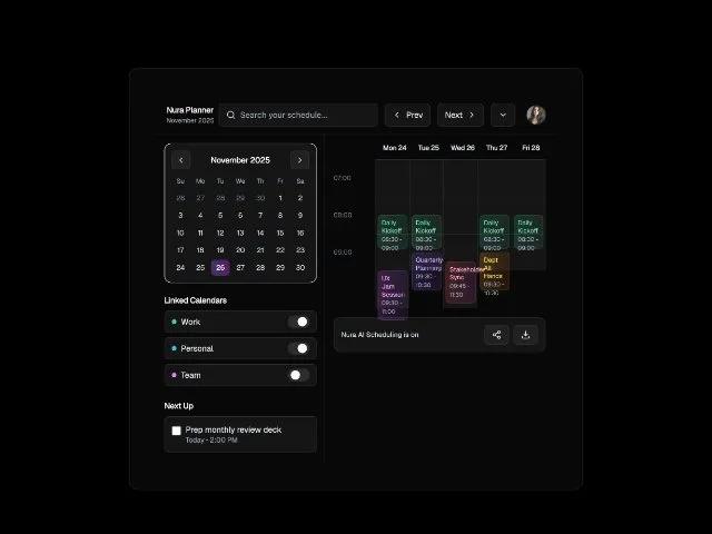 Interactive Calendar Planner Interface preview