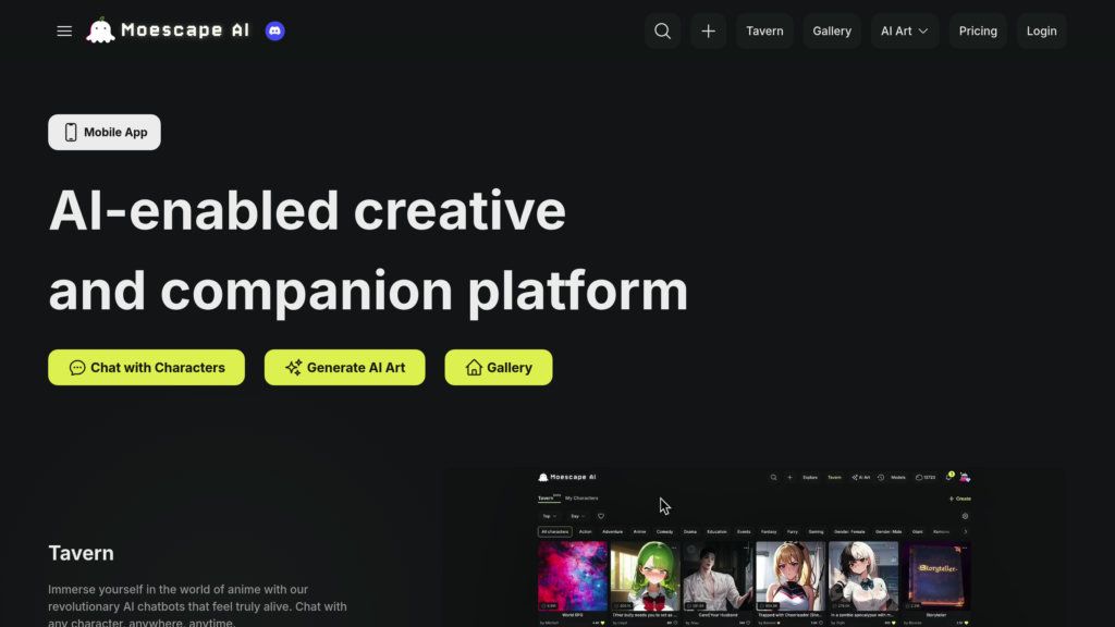 Moescape AI screenshot