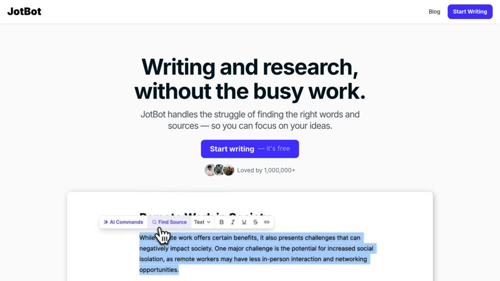 JotBot AI screenshot