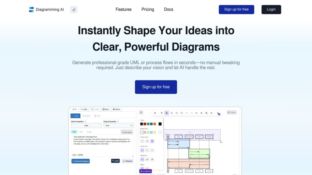 Diagramming AI screenshot