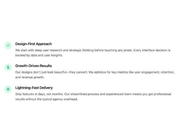 Vertical Feature List with Icons (Tailwind) preview