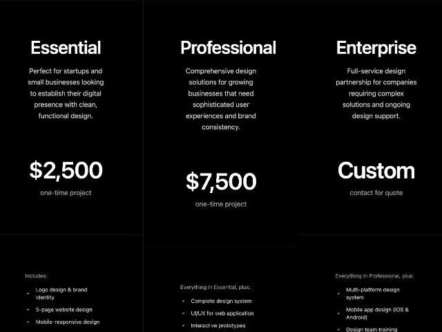 Responsive Design Packages Pricing Table preview