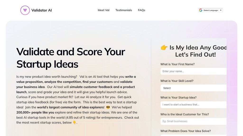 Validator AI screenshot