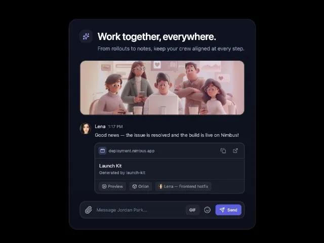 Chat Panel with Link Preview and Message Composer preview