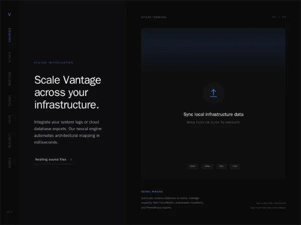 Neural Data Intake Hero with Drag-and-Drop Zone preview