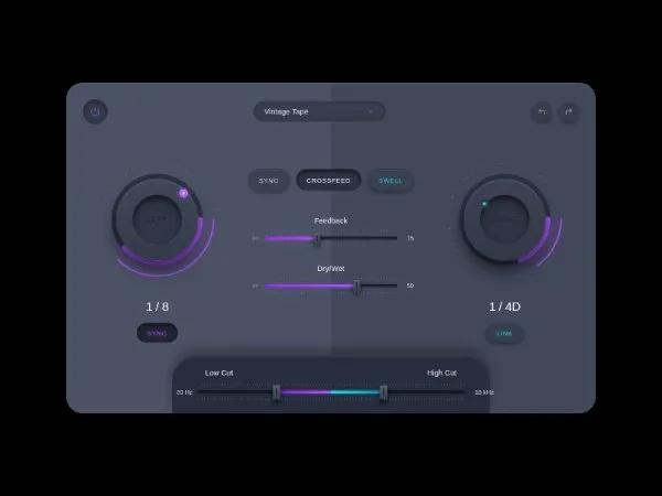 Audio Plugin Control Panel UI Mockup preview