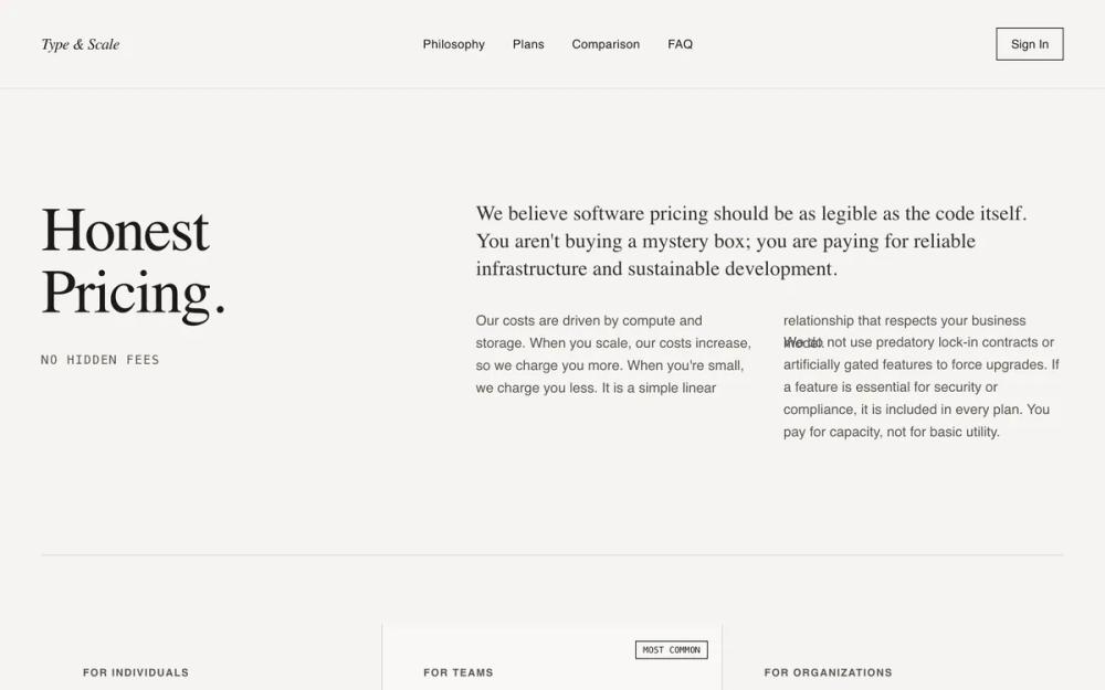 Editorial Pricing Page
