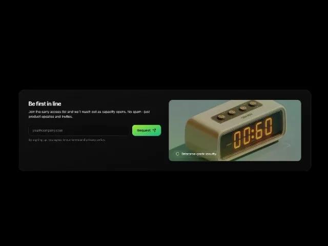 Early Access Waitlist Signup Section preview