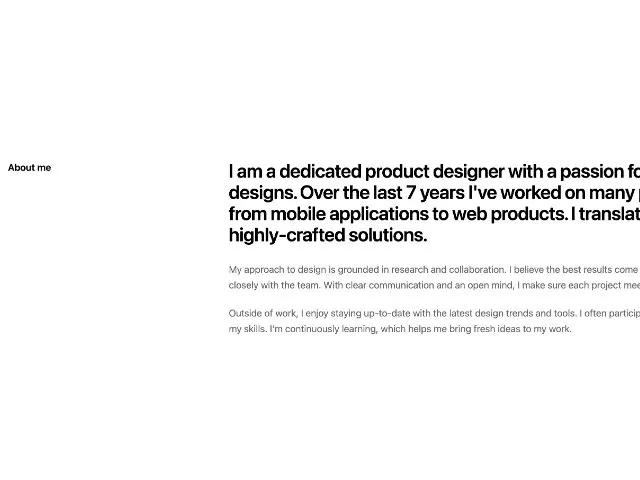 Responsive About Me Section preview