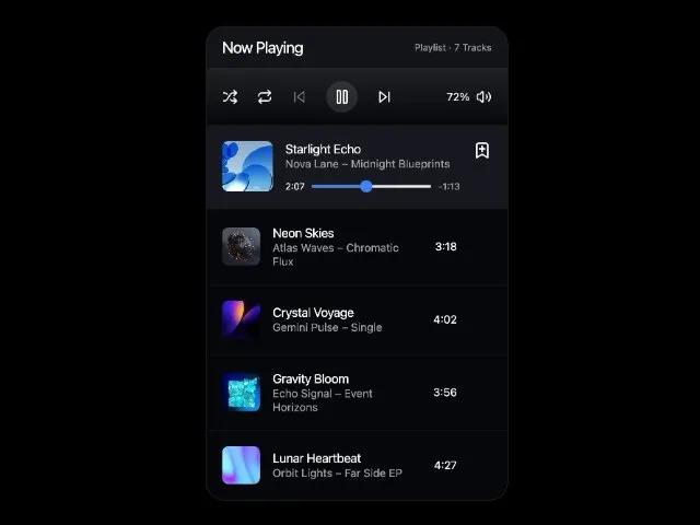 Music Player Card preview