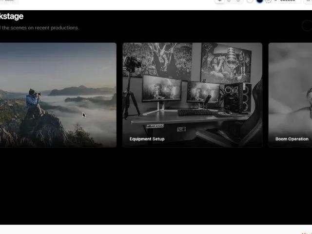 Backstage Horizontal Scroll Gallery Section preview