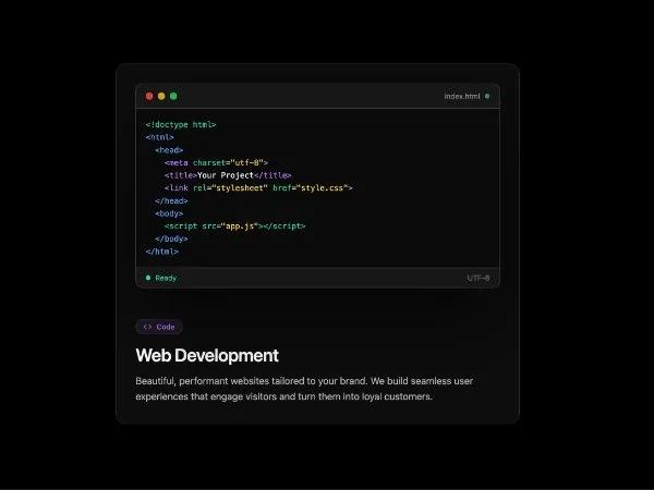 Dark Code Window Card with Tailwind Glassmorphism preview