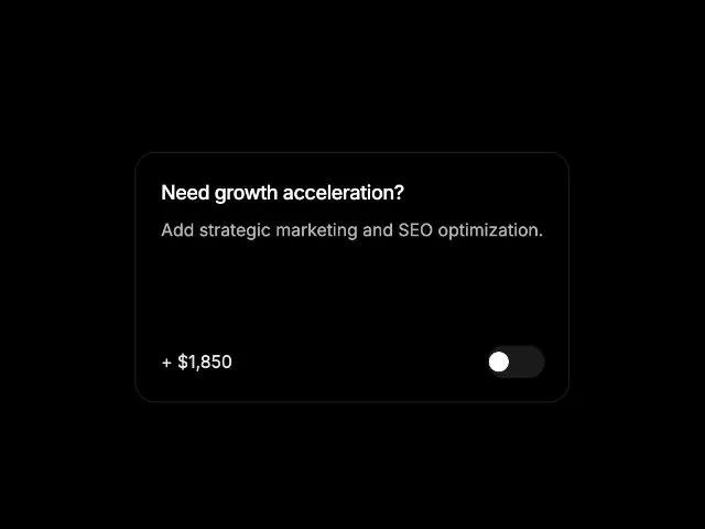 Upsell Toggle Card preview