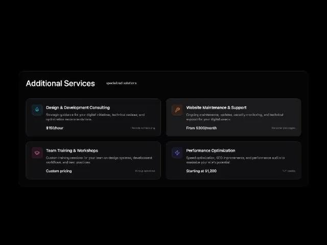 Services Offerings Grid Section preview