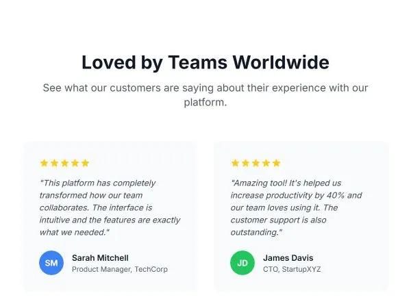 Customer Testimonial Section preview