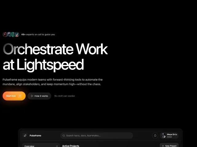 SaaS Hero Section with Dashboard Preview preview