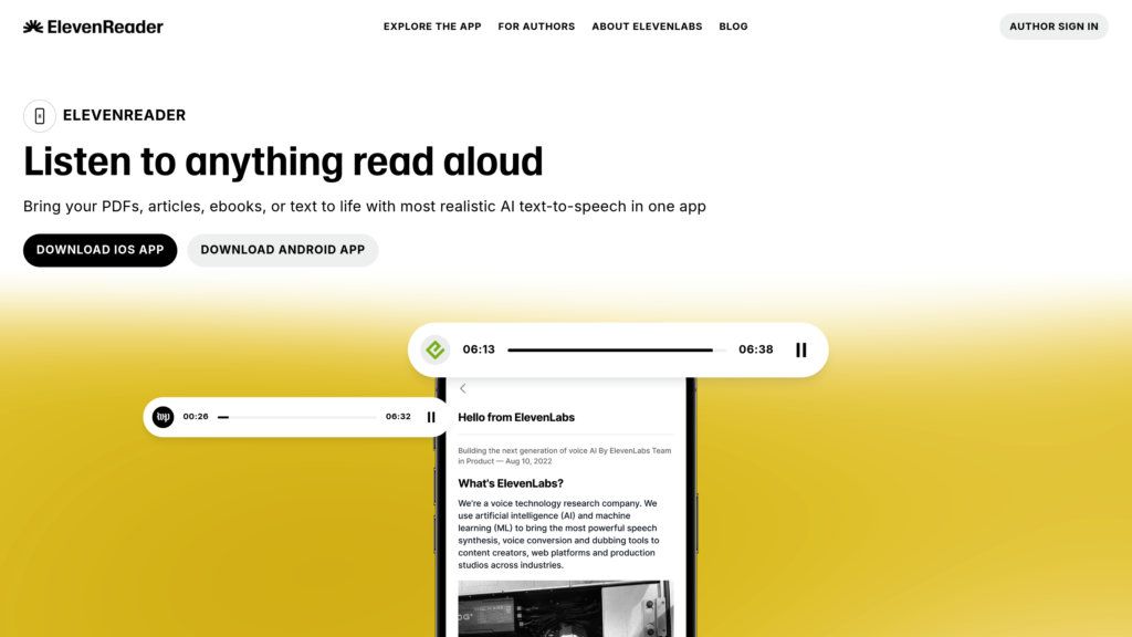 ElevenReader screenshot