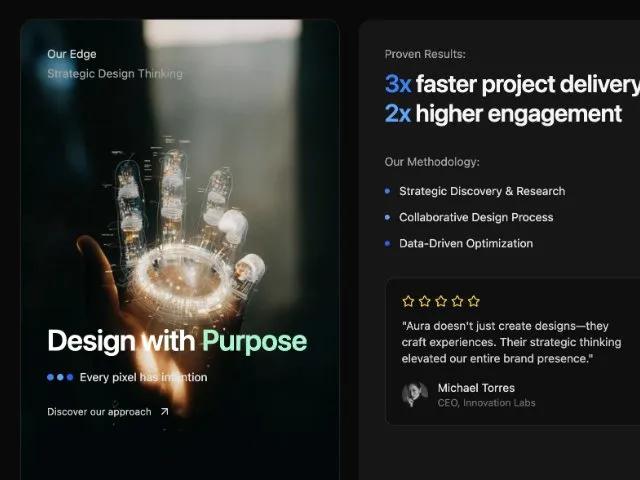 Animated 3-Column Value Proposition Section preview