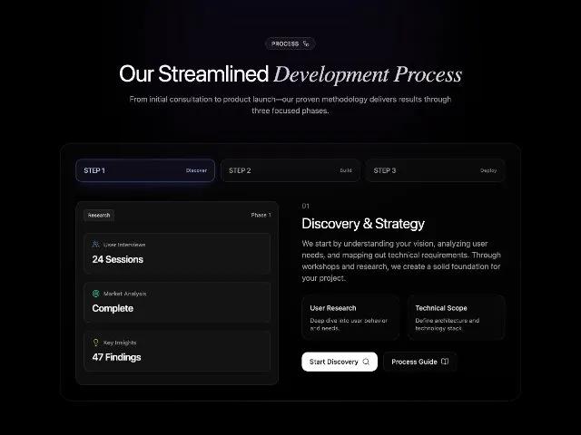 Multi-Step Development Process Section preview