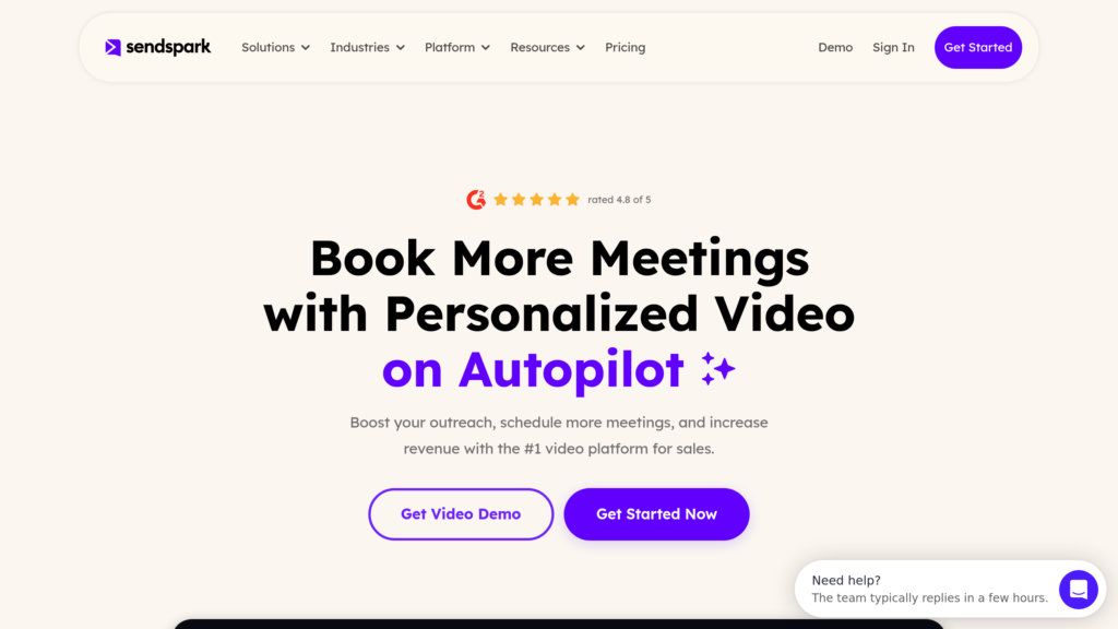 Sendspark screenshot