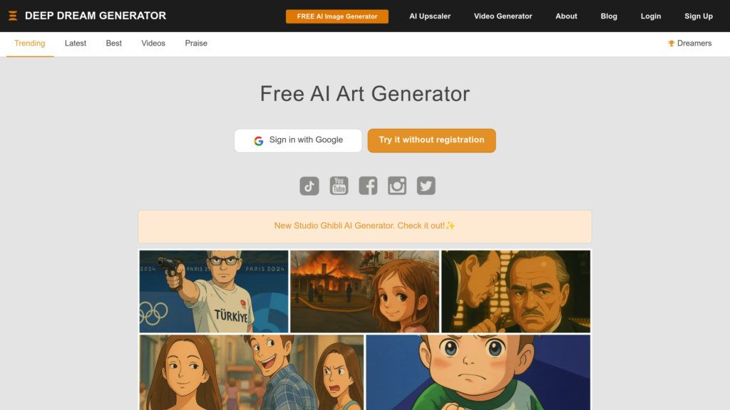 Deep Dream Generator screenshot