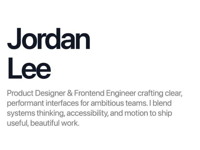 Responsive Hero Heading with Bio Paragraph preview