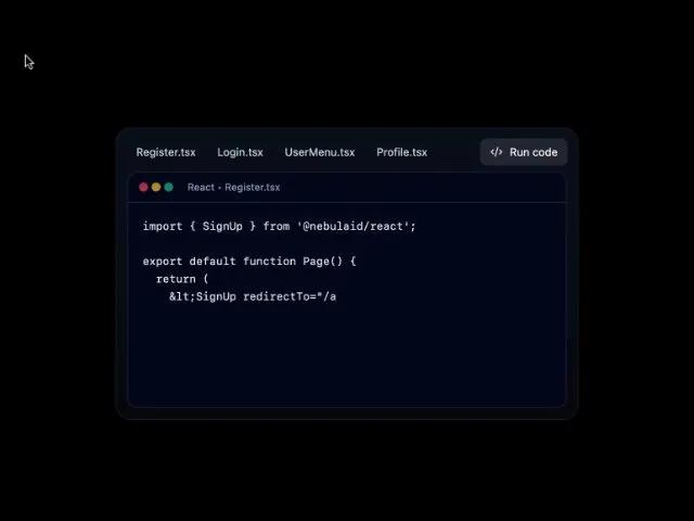 Tabbed Code Viewer with Run Button preview