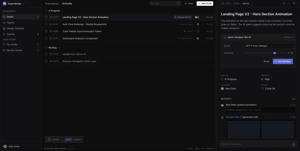 Linear inspired developer tool dashboard