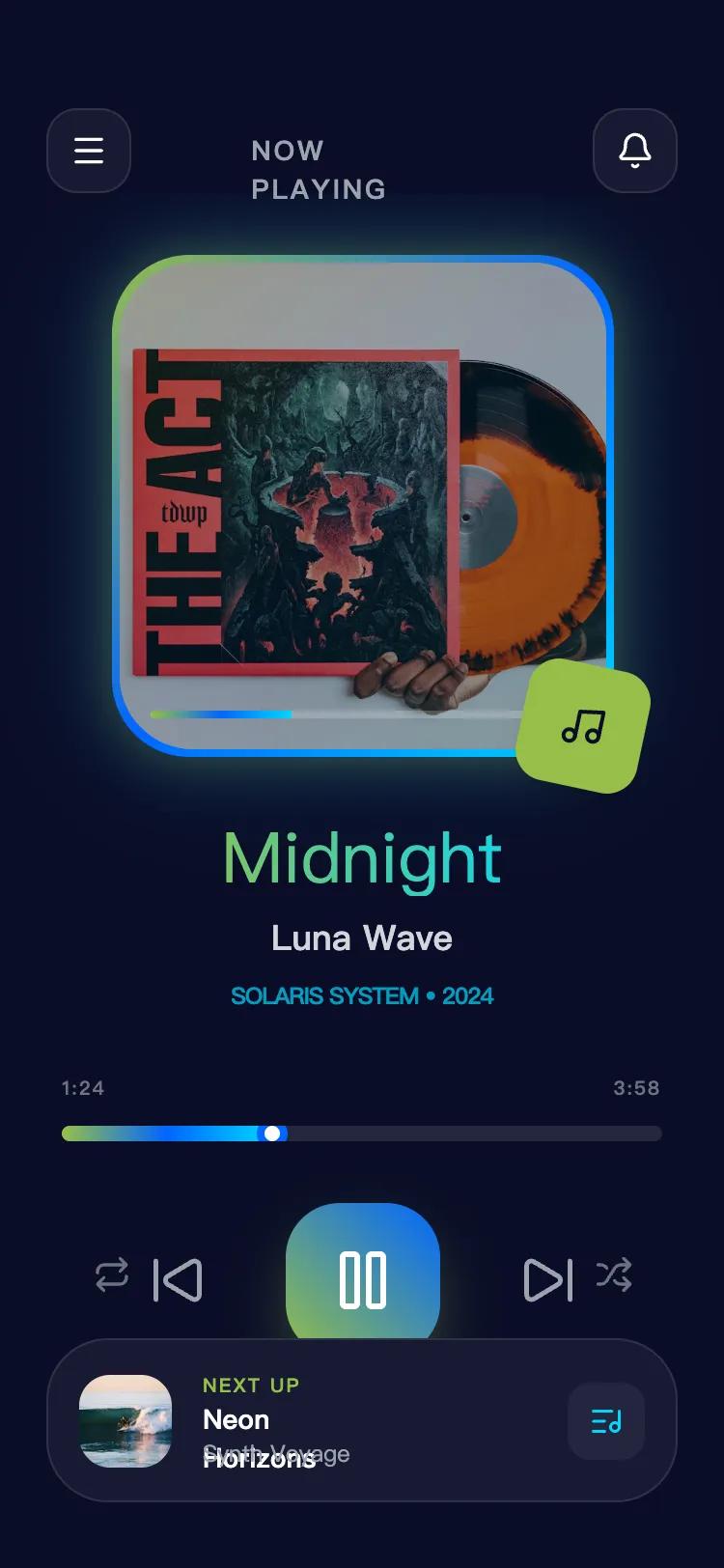 Midnight Echo Music Player