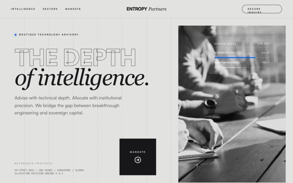 Entropy Partners | High-Contrast Minimalist (Abu Dhabi Institutional Imagery अपडेट)