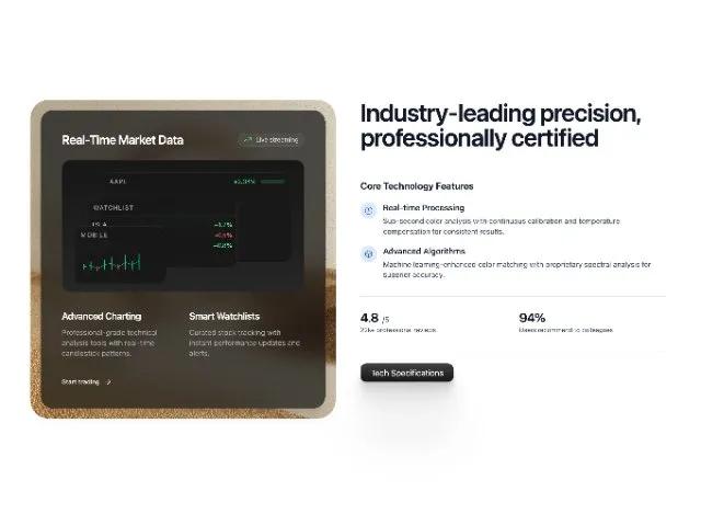 Real-Time Market Data Feature Showcase Section preview