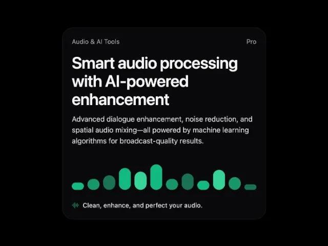 AI Audio Processing Feature Card preview