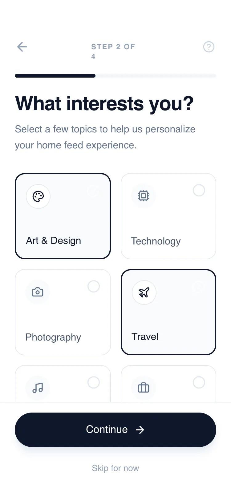 Interactive Multi-Step Onboarding Flow