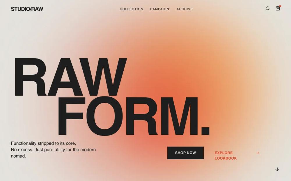 Brutalist E-commerce Page