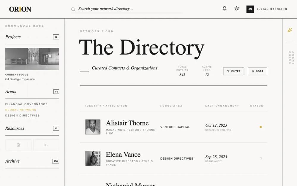 Orion | Contacts List