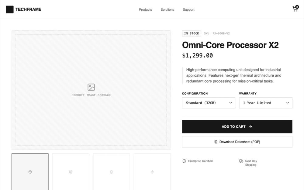 Specs-First Breakdown Product Page
