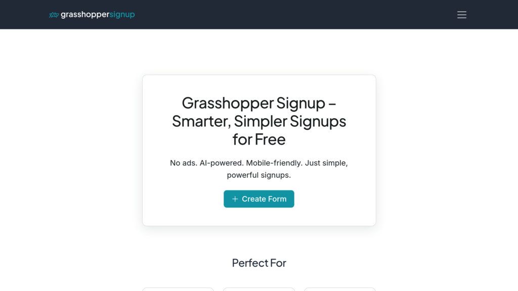 Grasshopper Signup screenshot
