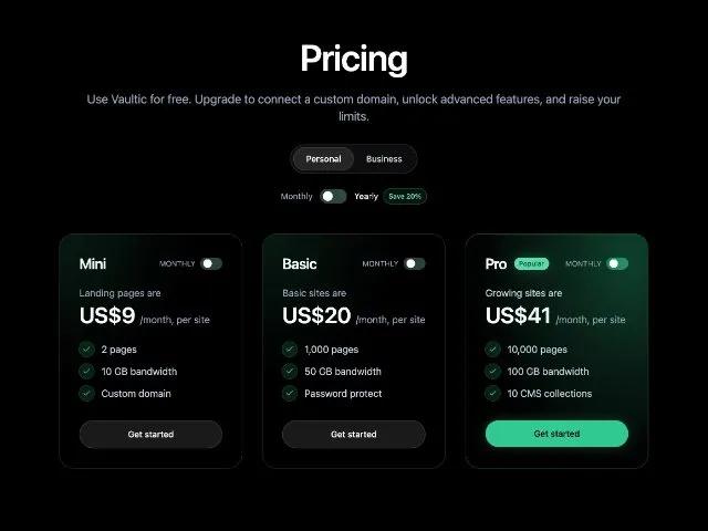 Interactive Pricing Table with Segment & Billing Toggle preview