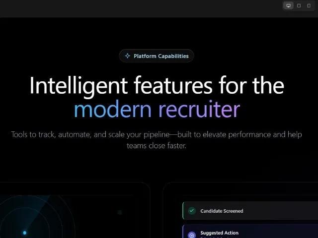 AI Recruiting Platform Capabilities Feature Section preview