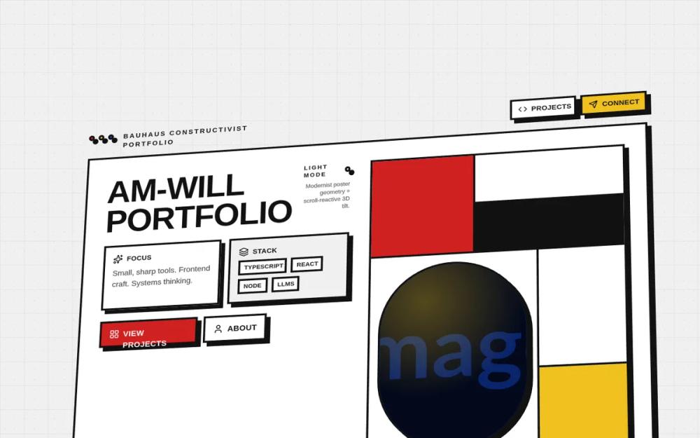 Bauhaus Constructivist Portfolio - Refined Animations