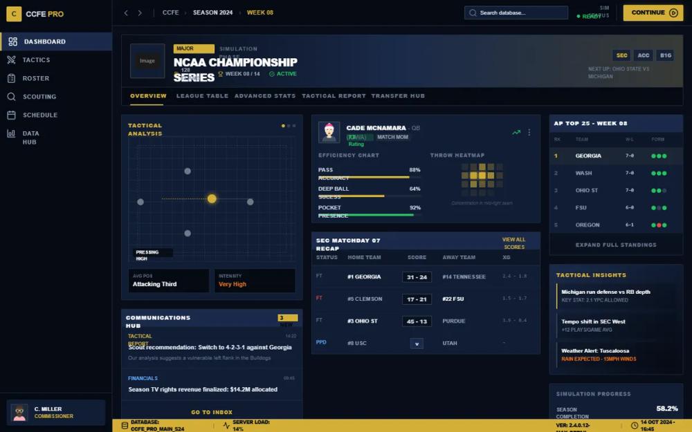 CCFE League Dashboard - Ultra Detail FM Edition
