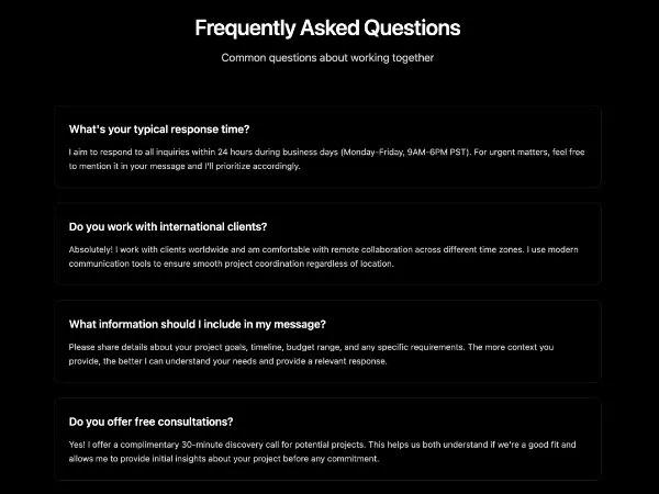 FAQ Section with Tailwind Styling preview