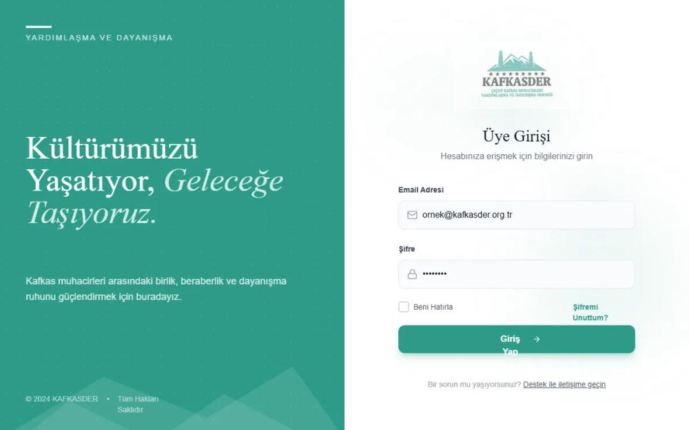 KAFKASDER Premium Animated Login