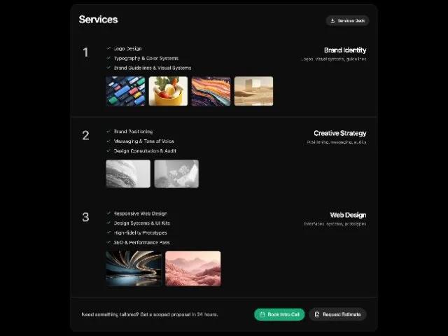 Responsive Services Section with CTA (Tailwind) preview