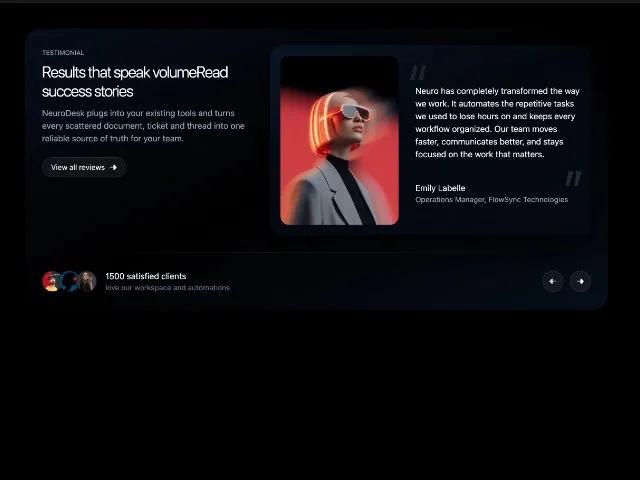 Interactive Testimonial Slider Section preview
